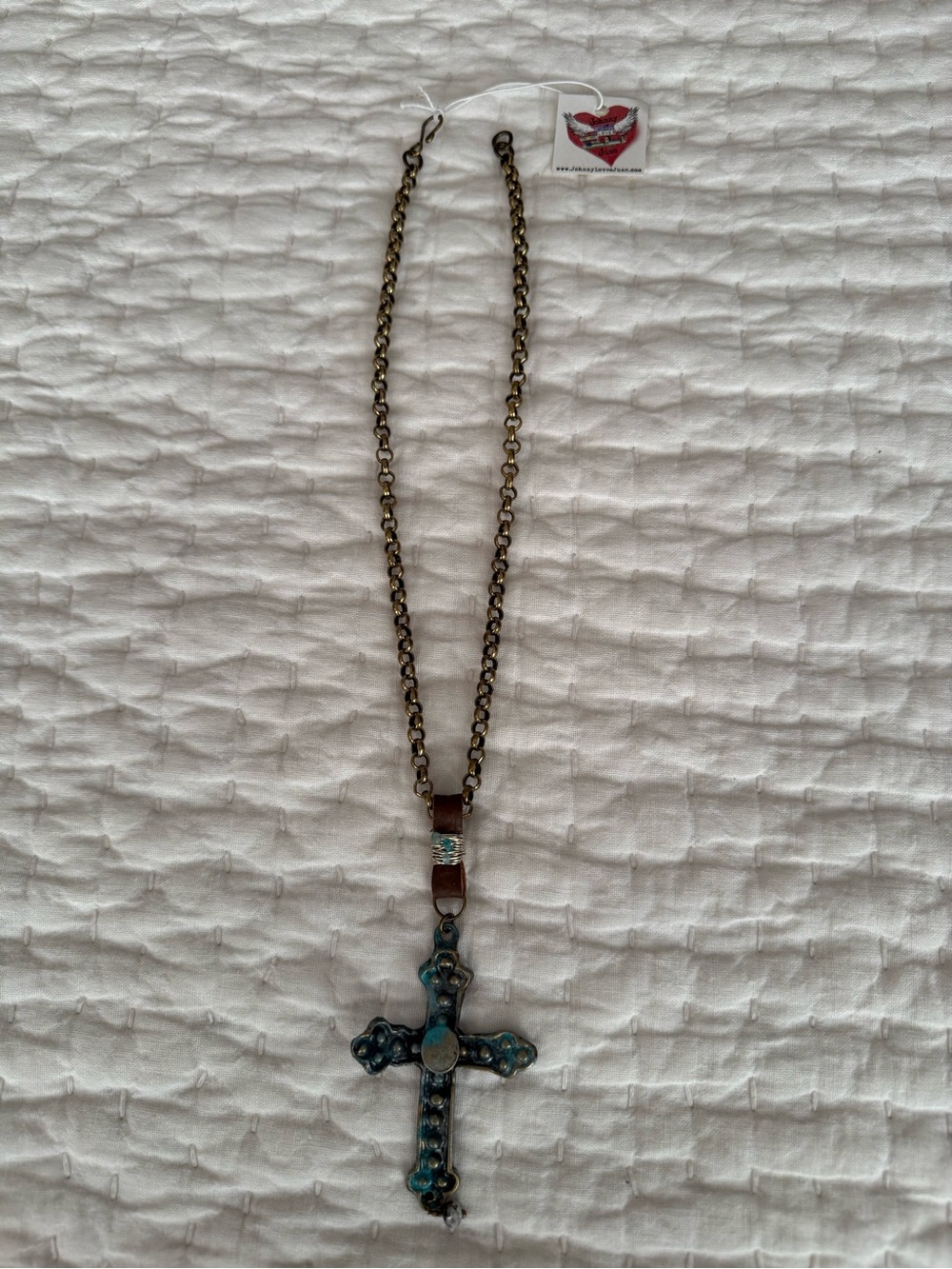 Vintage-Inspired Turquoise Cross Pendant Necklace - Women Jewelry